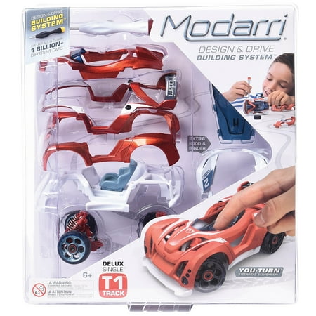 Modarri: T1 Track Car - Deluxe Single DIY Design & Build Toy Car, Mix & Match, Customize Your Own Vehicle, Finger Driving, Collectible, Kids Ages 6+