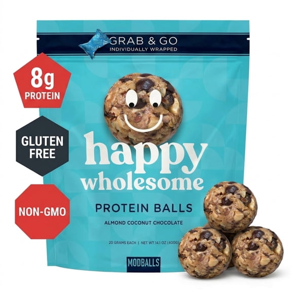 ModBalls Chewy Protein Bites, Almond Coconut Chocolate, 20 Count