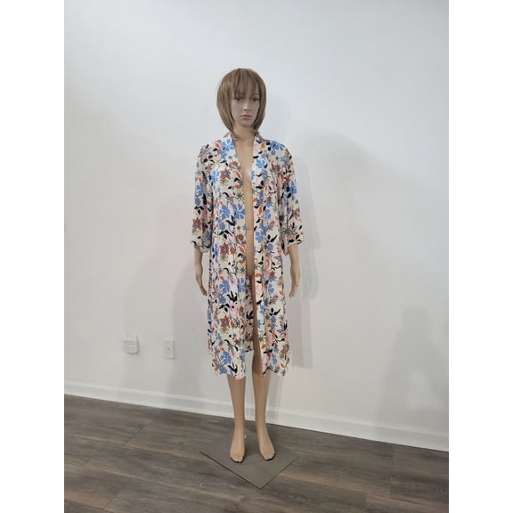 Modcloth Swim Cover-Up Womens One Size Floral White/Blue/Pink/Black