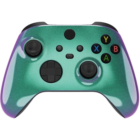 Modded Wireless Controller for Microsoft Series X/S & One - Compatible With All Shooting Games - Rapid Fire, Dropshot, Akimbo & More (X/S Green & Purple Chameleon)