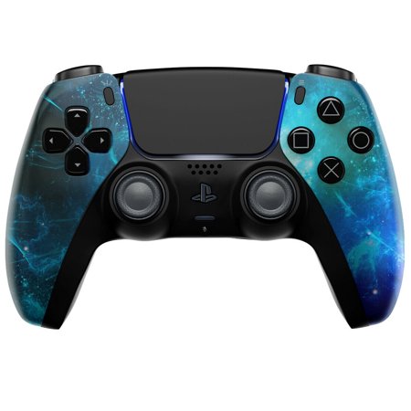 ModdedZone BLUE NEBULA Custom UN-Modded Controller Unique Design for PS5 OEM OEM Authentic Controller
