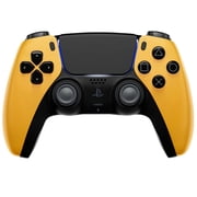 ModdedZone CAUTION YELLOW Custom UN-Modded Controller Unique Design for PS5 OEM OEM Authentic Controller