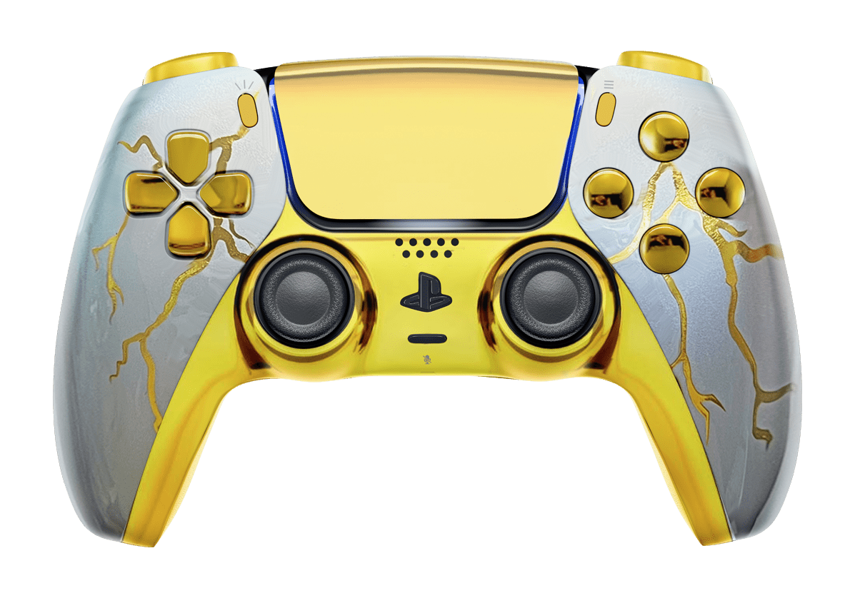  Custom Wireless UN-MODDED PRO Controller compatible with PS5  Exclusive Unique Design (Black/Gold) : Electronics