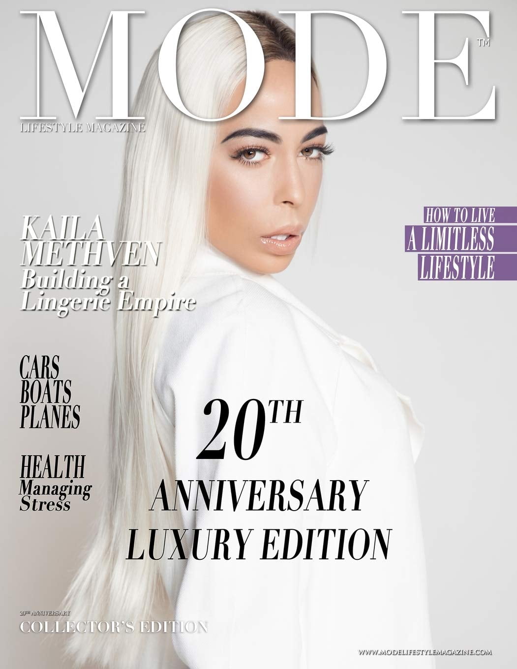 Mode Lifestyle Magazine 20th Anniversary Luxury Edition: Collector's Edition - Kaila Methven Cover