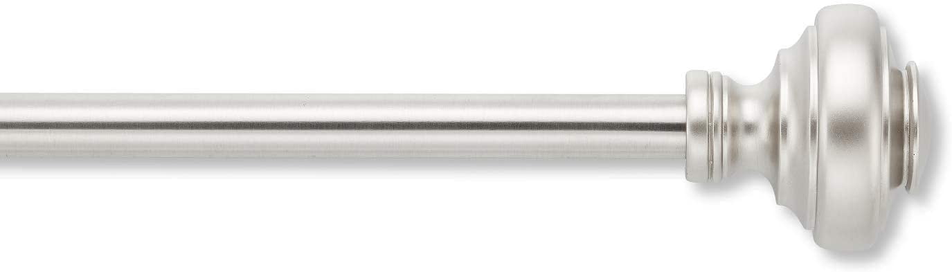 MODE Simplicity Collection Single Adjustable Curtain Rod Set with Doorknob Finials, Fits windows 24” to 84” Windows