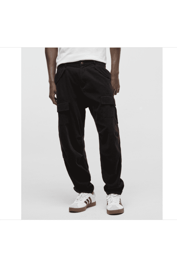 Men's Regular-Fit Cotton Tapered Cargo Pants,