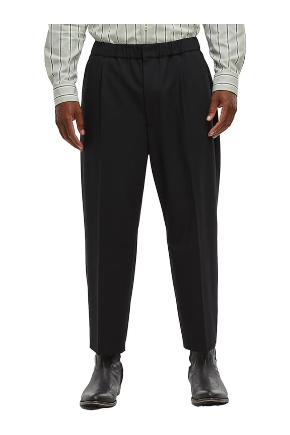 Mens Solid Wool Dress Pants