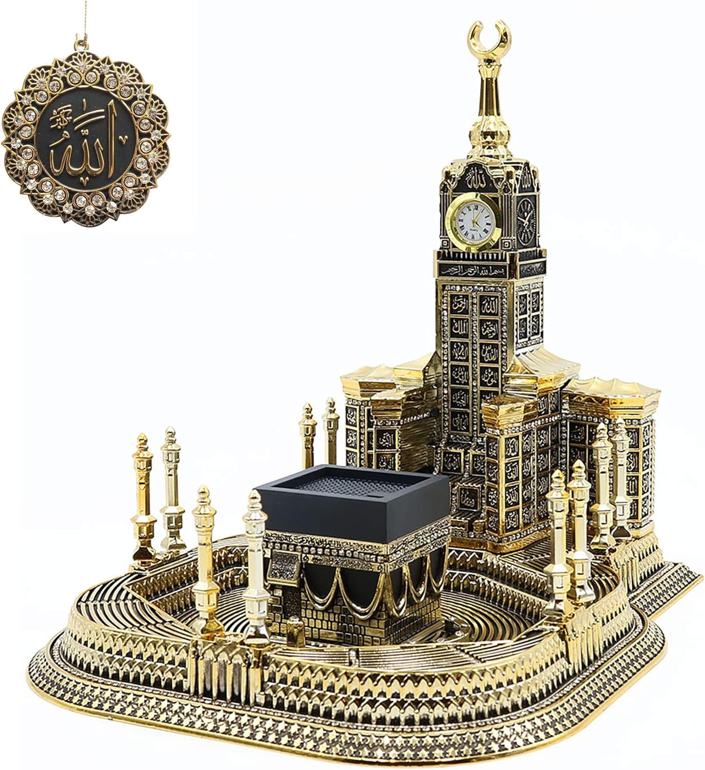 Islamic Table Decor Allah Kaba 99 Names of Allah Gold