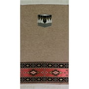 Modefa Turkish Islamic Luxury Woven Chenille Prayer Area Rug Janamaz Saajadah - Tribal Kaba Beige