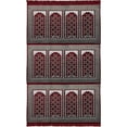 thumbnail image 1 of Modefa Turkish Islamic Prayer Rug - Large Group Praying Carpet - Wide Plush Velvet Mat - Multi Person Muslim Janamaz Sajada for Family - 12 Person (Vined Arch Red/Green), 1 of 8