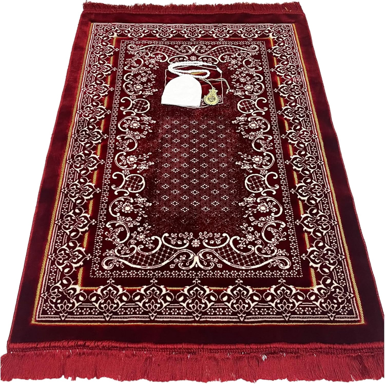 Modefa Turkish Islamic Velvet Prayer Rug - Thick & Wide Soft Praying ...