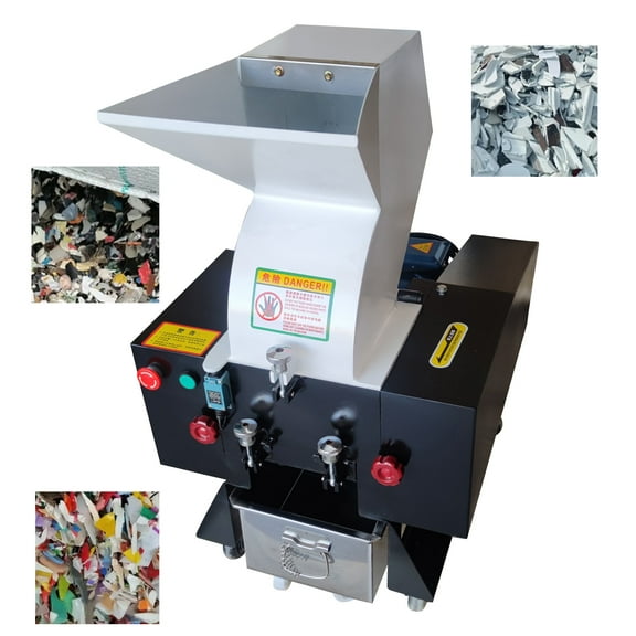 White Plastic Shredder Machine Bottle Granulator Crusher Commercial 220V 1PH 50HZ 2.2KW