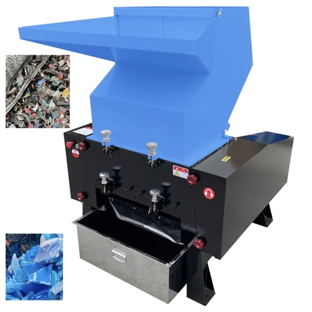 Model 600 Plastic Shredder Granulator Bottle Crusher Machine Blue Commercial 3PH 220V 60HZ 15KW