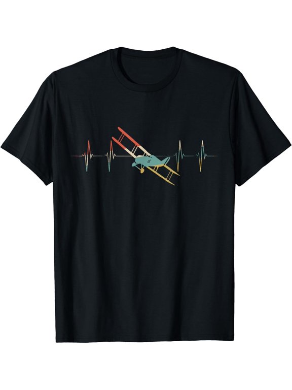 Model Aerobatics Heartbeat Retro ECG EKG T-Shirt