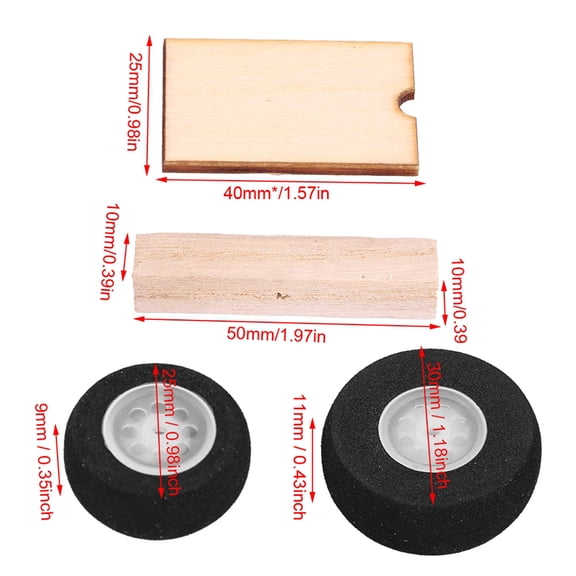 Model Airplane Wheels  Landing Gear, Durable Kit For Fixed Wing RC Planes, 30mm/25mm Wheels
