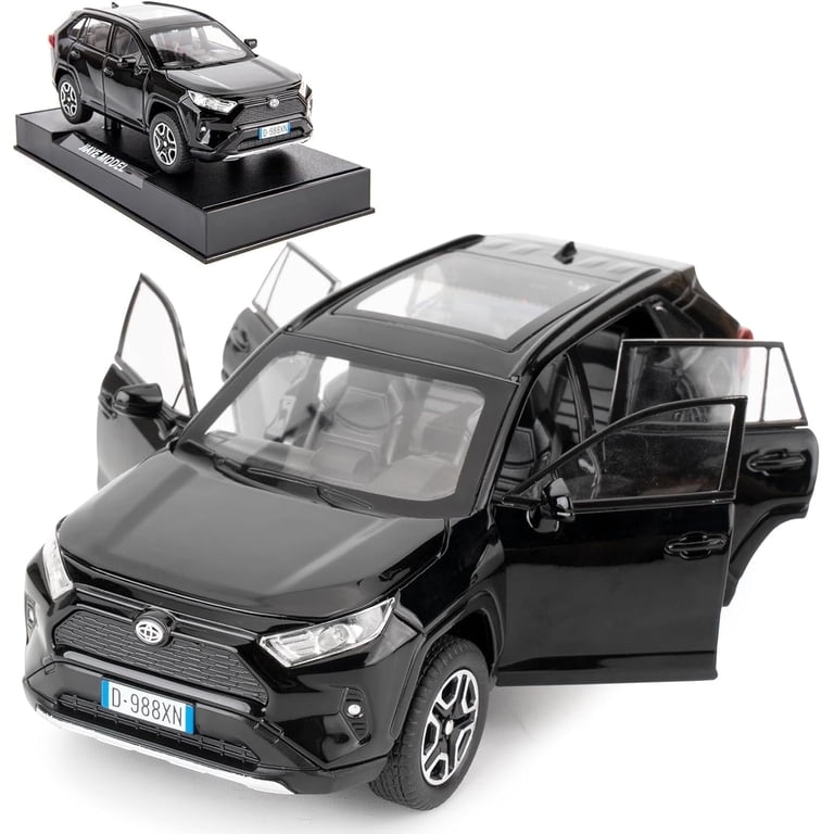 BDTCTK, Model Car 1/32 RAV4 Alloy Diecast, Light and Sound, Black