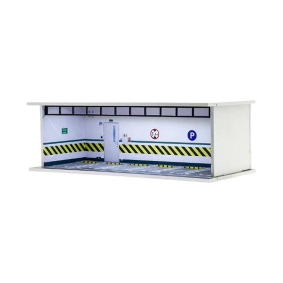 Model Car Display Case Parking Garage Diorama LED Light Acrylic Dustproof Door for Collectors Home Office