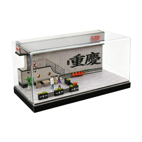 Model Car Display Case Street Diorama Showcase Organizer Durable Plastic Material for Collectors Home Decor