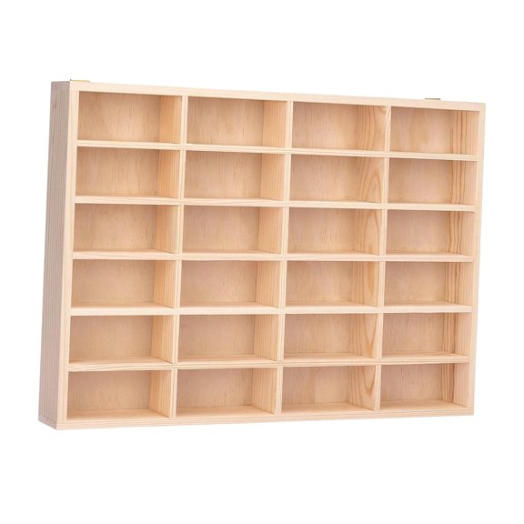 Model Car Display Case Toy Car Organizer Wood 24 Grid Space Saving Design for Home Office Collectors