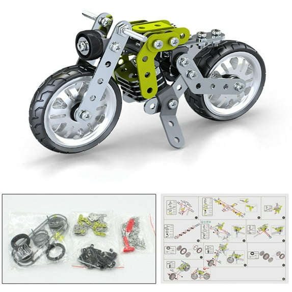 Model Car Kits,Erector Set,Building Car Metal Model Kits Building Toys,Building Car Metal Model Kits STEM Building Toys Model Car Kits,Motorcycle Metal Building Blocks(120pcs/Set)