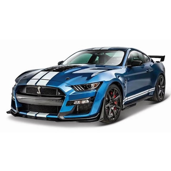 Model Car with Stripes for 2020 GT 500 Mustang Shelby, Blue & White