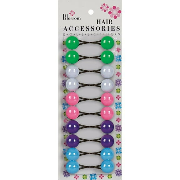 BLOSSOM - Hair Accessories Hair Knockers 10PCs ORG/SKY/RED/YEL/HPIN #PPP01-09M3