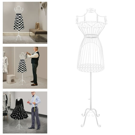 Model Display Stand, Mannequin Dress Form Display Stand, Female Dress Form Stand for Sewing Display White