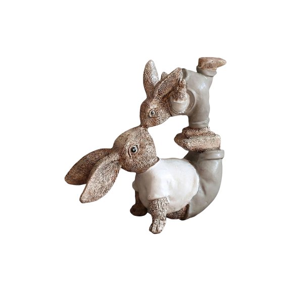 Model European Creative Retro Nostalgic Craft Easter Parent Bunny Ornament Decor