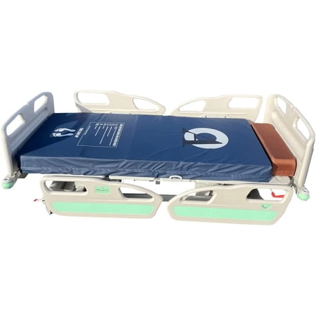 (Model No : HCMM-5E Premium 5 Function Hospital ICU Bed with Extendable for 10" Length, Including 5.9" Memory Mattress, LINAK Motors, Central Locking and Battery Back-up System