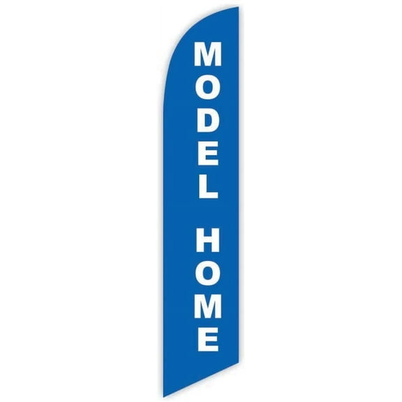 Model Home Blue Advertising Feather Flag 12ft - Replacement Flag Only Without Poleset