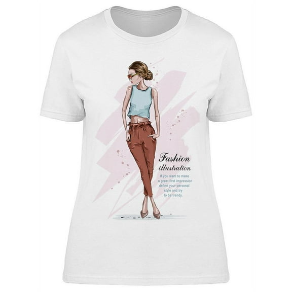 Model In Fashion Clothes T-Shirt Women -Image by Shutterstock, Female Small