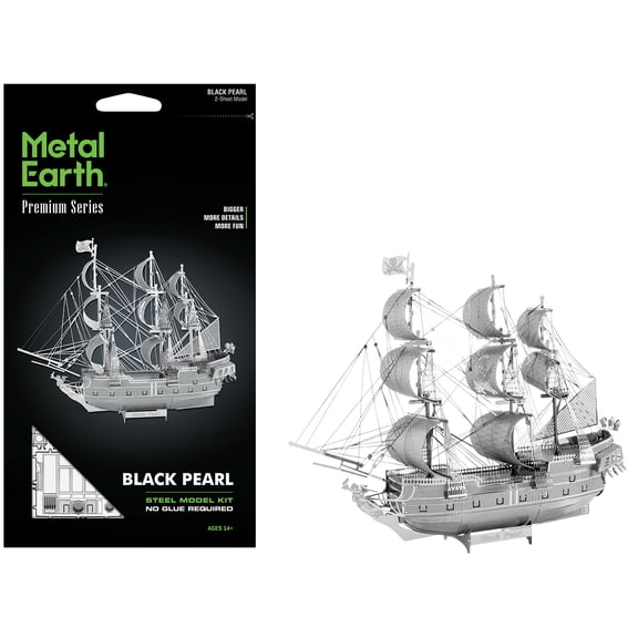 Model Kit Black Pearl Ship (Challenging Difficulty) Steel Model Kit by Metal Earth