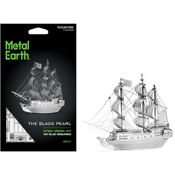 Model Kit Black Pearl Ship (Moderate Difficulty) Steel Model Kit by Metal Earth