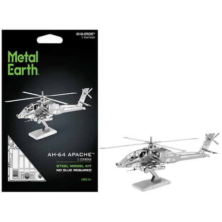 Model Kit Boeing AH-64 Apache Attack Helicopter (Moderate Difficulty) Steel Model by Metal Earth