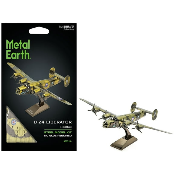 Model Kit Consolidated B-24 Liberator Bomber Aircraft "Diamond Lil" United States Army Air Forces (Challenging Difficulty) Steel Model by Metal Earth