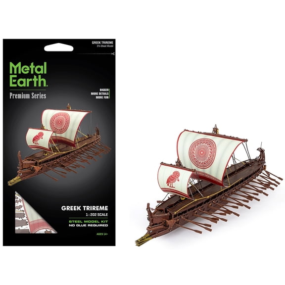 Model Kit Greek Trireme Warship (Expert Difficulty) Steel Model Kit by Metal Earth