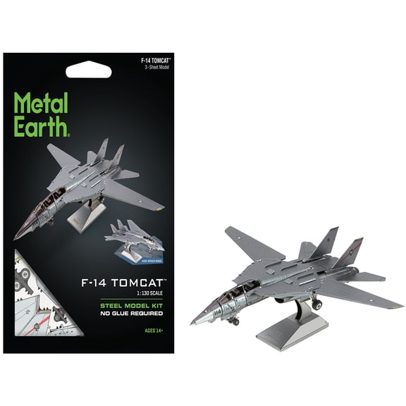 Model Kit Grumman F-14 Tomcat Fighter Aircraft "United States Navy" (Challenging Difficulty) Steel Model by Metal Earth