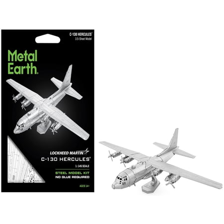 Model Kit Lockheed C-130 Hercules Transport Aircraft "United States Air Force" (Moderate Difficulty) Steel Model by Metal Earth