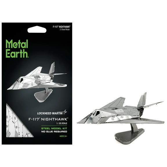 Model Kit Lockheed Martin F-117 Nighthawk Stealth Aircraft "United States Air Force" (Moderate Difficulty) Steel Model by Metal Earth