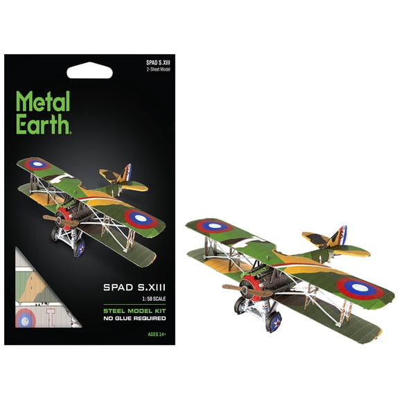 Model Kit SPAD S.XIII Fighter Aircraft "World War I" French Air Force (Moderate Difficulty) Steel Model by Metal Earth