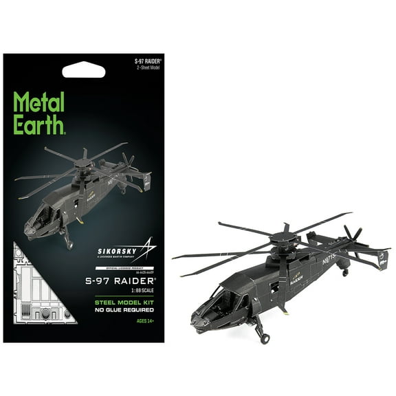 Model Kit Sikorsky S-97 Raider Attack Helicopter "United States Army" (Challenging Difficulty) Steel Model by Metal Earth