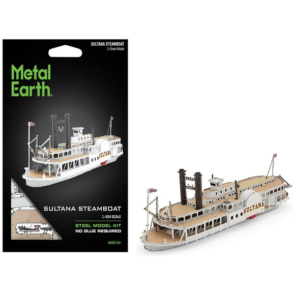 Model Kit Sultana Steamboat (Moderate Difficulty) Steel Model Kit by Metal Earth