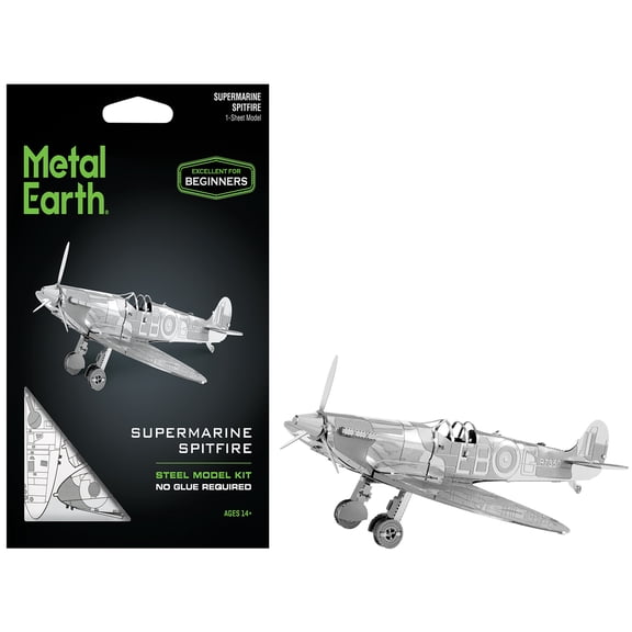 Model Kit Supermarine Spitfire Fighter Aircraft "Royal Air Force" (Easy Difficulty) Steel Model by Metal Earth