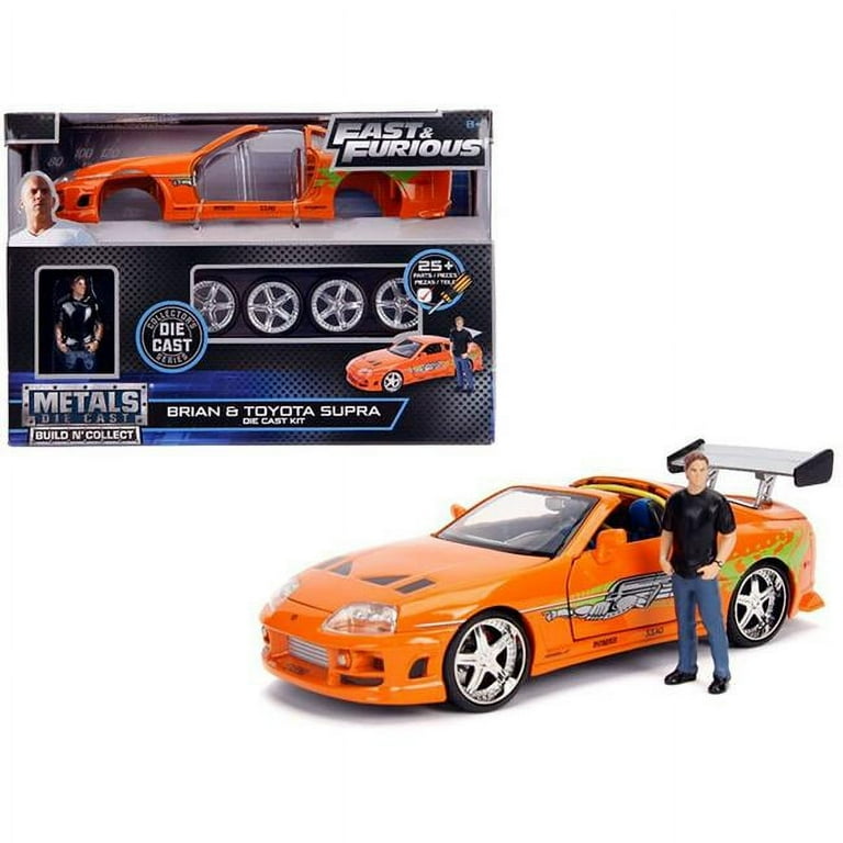 GetUSCart- Jada Toys Fast & Furious 1:24 Brian's Toyota Supra Die-cast Car,  toys for kids and adults, Orange (97168)