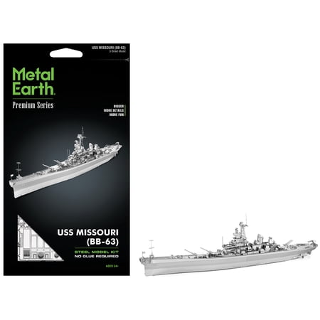 Model Kit USS Missouri (BB-63) Navy Battleship (Challenging Difficulty) Steel Model Kit by Metal Earth