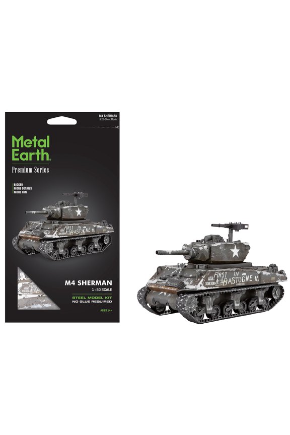 Model Kit United States M4 Sherman Tank (Moderate Difficulty) Steel Model by Metal Earth