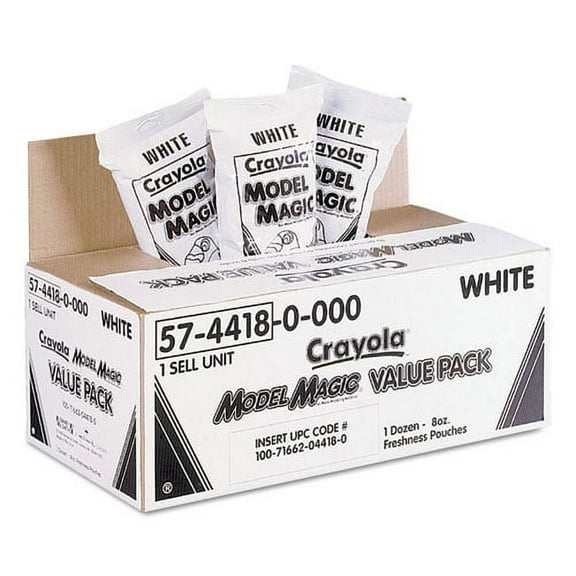 Model Magic Modeling Compound, 8 Oz Packs, 12 Packs, White, 6 Lbs
