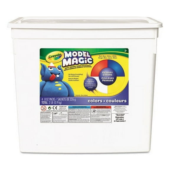 Model Magic Modeling Compound, 8 Oz Packs, 4 Packs, Blue, Red, White, Yellow, 2 Lbs | Bundle of 2