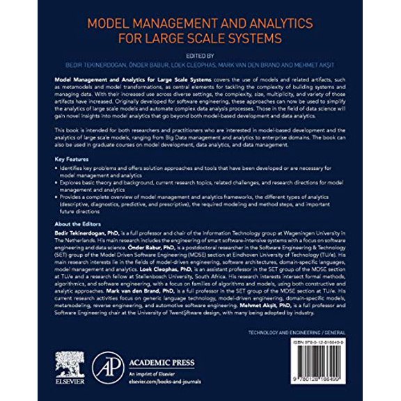 Pre-Owned Model Management and Analytics for Large Scale Systems [Paperback] Tekinerdogan, Bedir; Babur, ?nder; Cleophas, Loek; van den Brand, Mark and Aksit, Mehmet