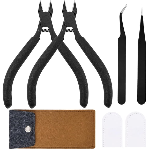 Model Nippers, 4.7 Inch High Hardness Nippers Tool with Razor-Thin Edge for Clean Cut, Magnetic and Corrosion Resistance for Repair and Fix Plastic Models, Non-Slip Handle and Moderate Spring Rebound